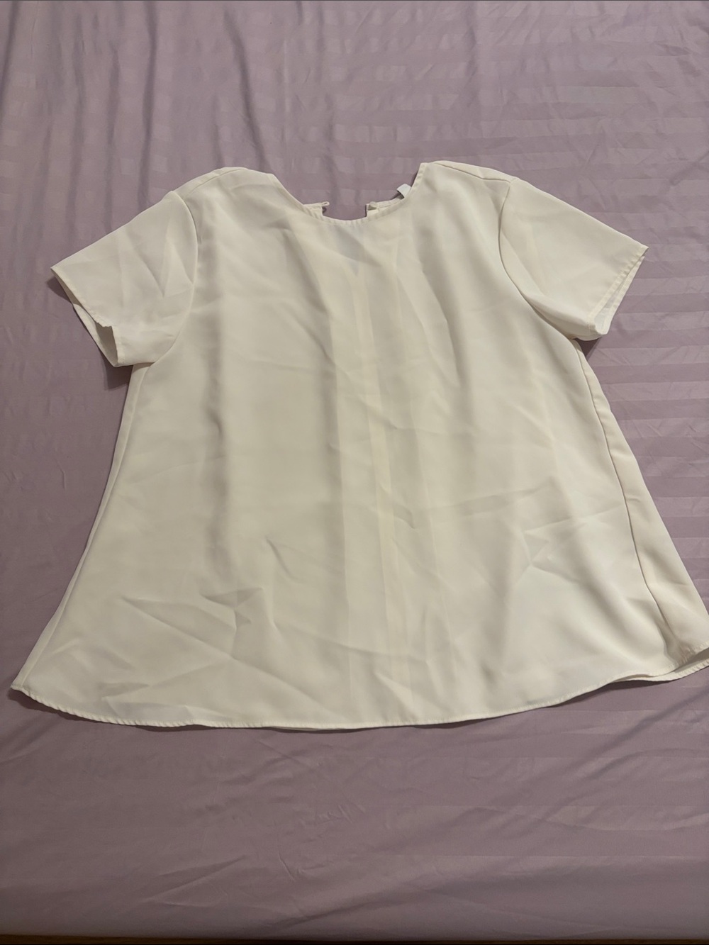 Women's Cream Short-Sleeve Blouse - Classic Lightweight Top